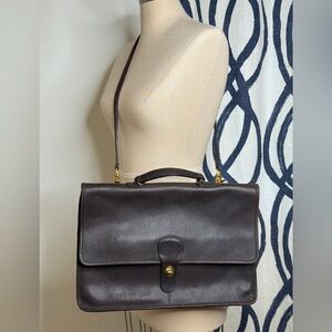 COACH Vintage Mahogany Brown Leather Top Handle Briefcase/Messenger Bag #7425